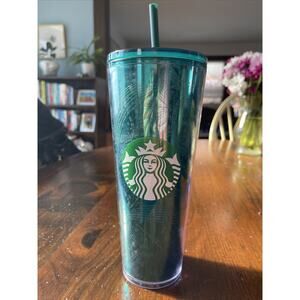 Starbucks Holiday green sparkle tumbler, 24 oz Venti Acrylic cold cup.